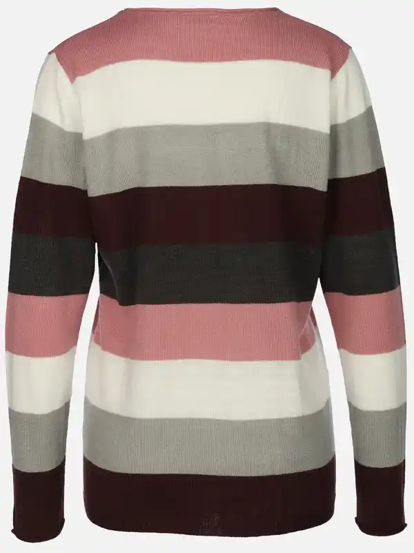 Bild 2 von Damen Pullover "Cashmere Like" mit breiten Frabstreifen Rot