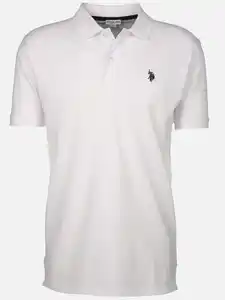 Herren Poloshirt mit Stickerei Weiß