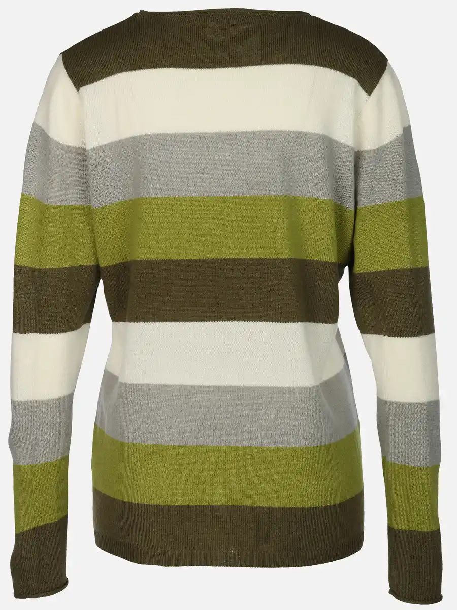 Bild 2 von Damen Pullover "Cashmere Like" mit breiten Frabstreifen Grün