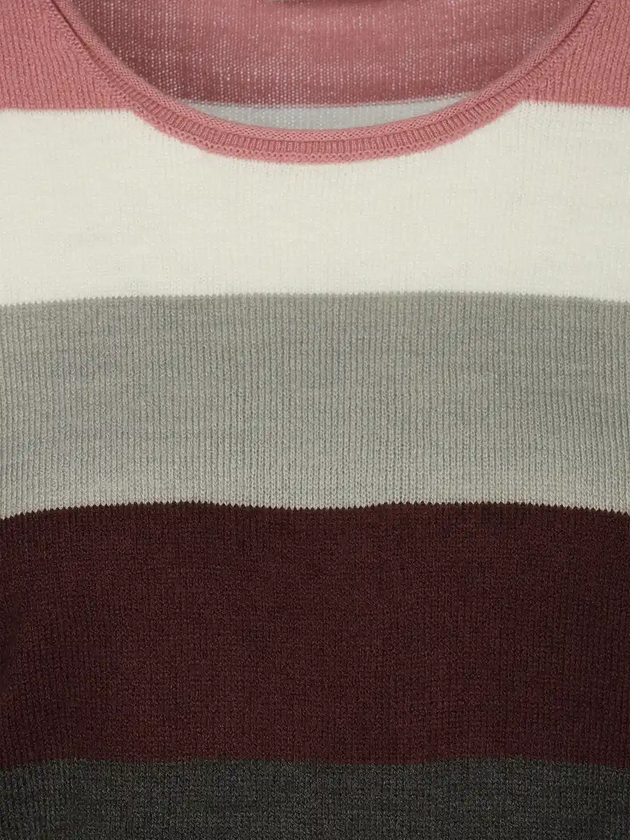 Bild 3 von Damen Pullover "Cashmere Like" mit breiten Frabstreifen Rot