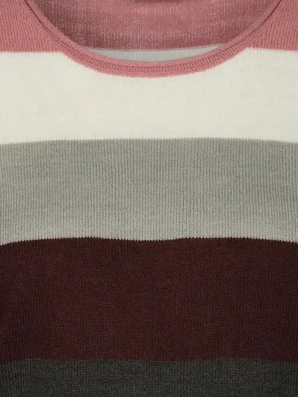 Bild 3 von Damen Pullover "Cashmere Like" mit breiten Frabstreifen Rot