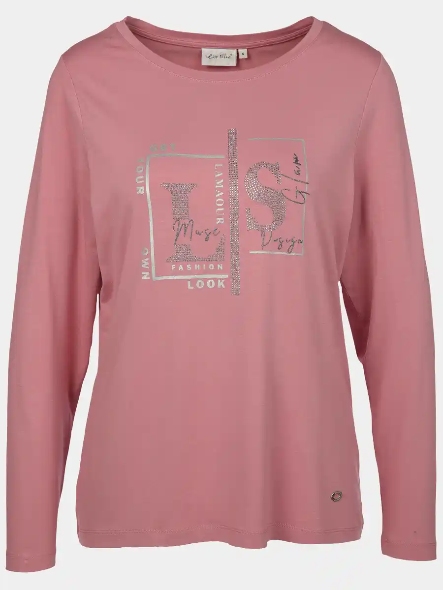 Bild 1 von Damen Langarmshirt mit Glitzerprint und Glitzernieten Lila