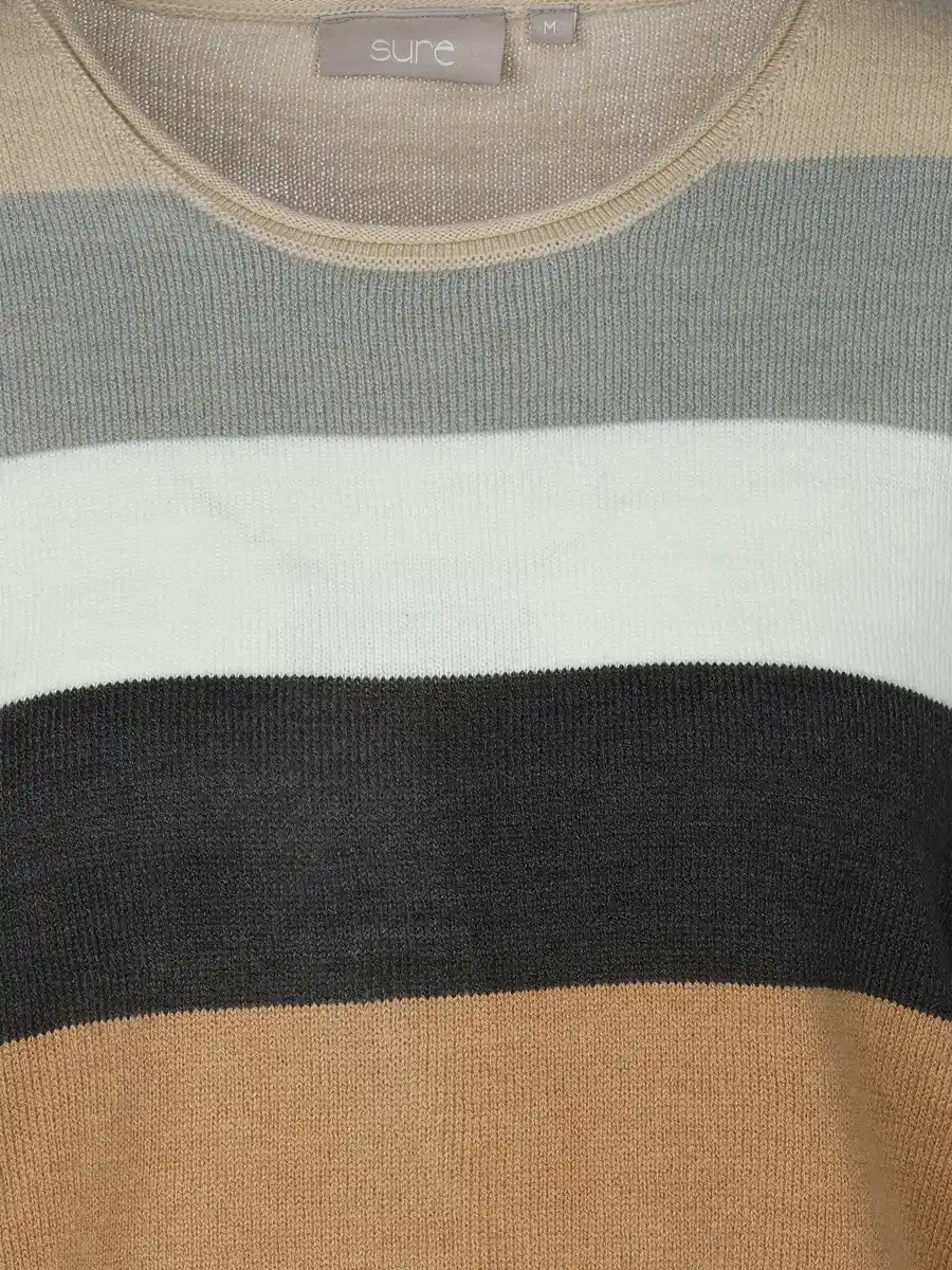 Bild 3 von Damen Pullover "Cashmere Like" mit breiten Frabstreifen Grau