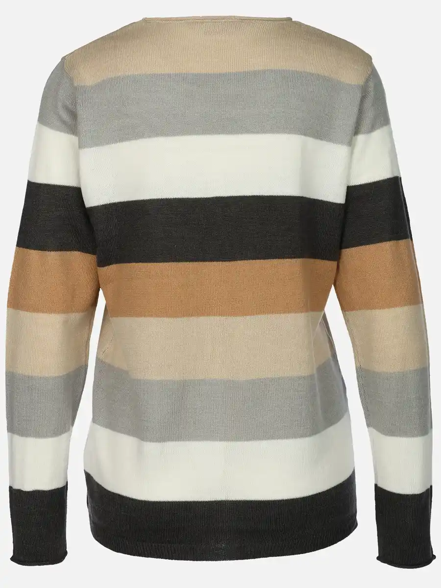 Bild 2 von Damen Pullover "Cashmere Like" mit breiten Frabstreifen Grau