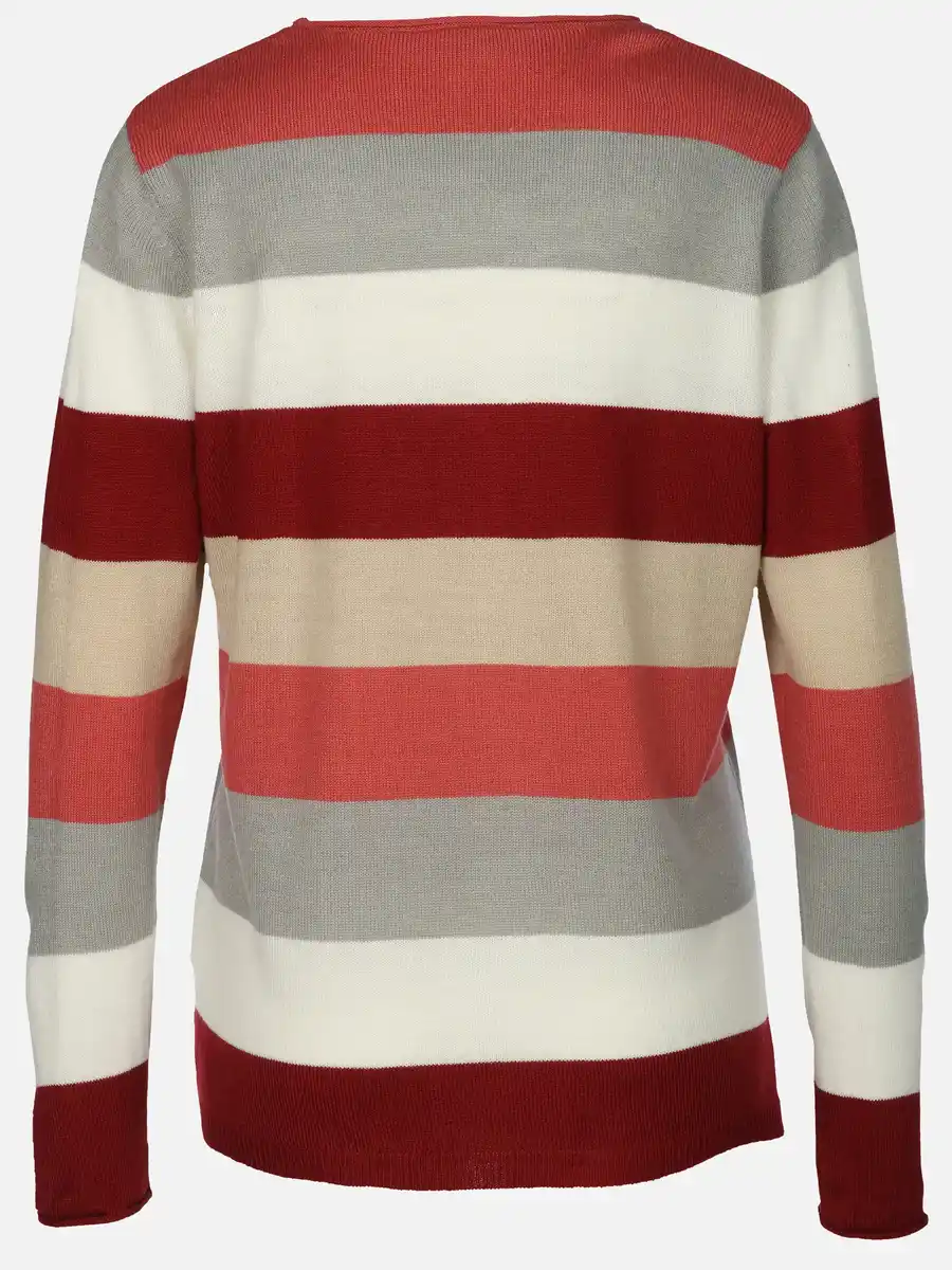 Bild 2 von Damen Pullover "Cashmere Like" mit breiten Frabstreifen Rosa