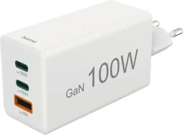 Bild 1 von Hama 201997 Mini-Lader, GaN, 2xUSB-C+A, 100W