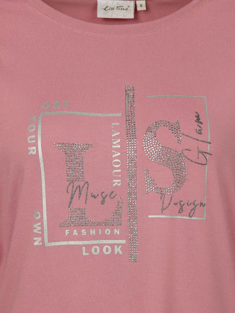 Bild 3 von Damen Langarmshirt mit Glitzerprint und Glitzernieten Lila