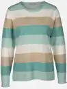 Bild 1 von Damen Pullover "Cashmere Like" mit breiten Frabstreifen Türkis