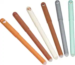 IDEENWELT 6er Set Radierbare Tintenroller Waldtiere