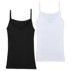 UP2FASHION BASICS Damen Unterhemd, 2er-Pack - Strap V neck