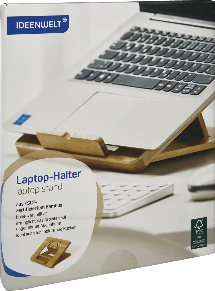 Bild 2 von IDEENWELT Laptop Halter Bambus