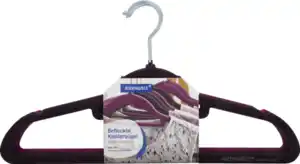 IDEENWELT 10er Set Beflockte Kleiderbügel pflaume