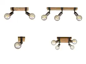 Briloner Wand- Deckenleuchte Vintage Holz, verschiedene Ausführungen