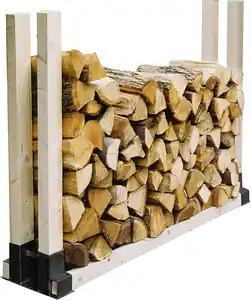 Kaminholzstapelhilfe schwarz 33 x 10 x 15 cm