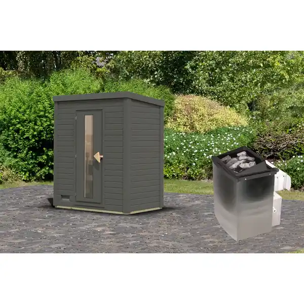 Bild 4 von KARIBU Saunahaus »Suurlaht«, BxTxH: 196 x 113 x 228 cm, 9 kW Ofen mit interne Steuerung , für 1 Person