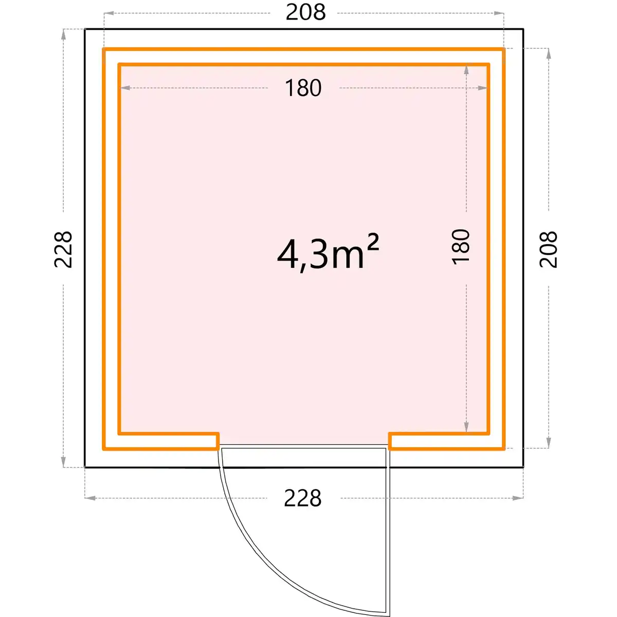 Bild 2 von Gerätehaus »Classico«, BxHxT: 228 x 219 x 228 cm (Außenmaß inkl. Dachüberstand)