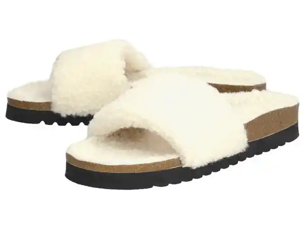 Bild 2 von esmara® Damen Plüschpantoletten, mit anatomisch geformtem Fußbett