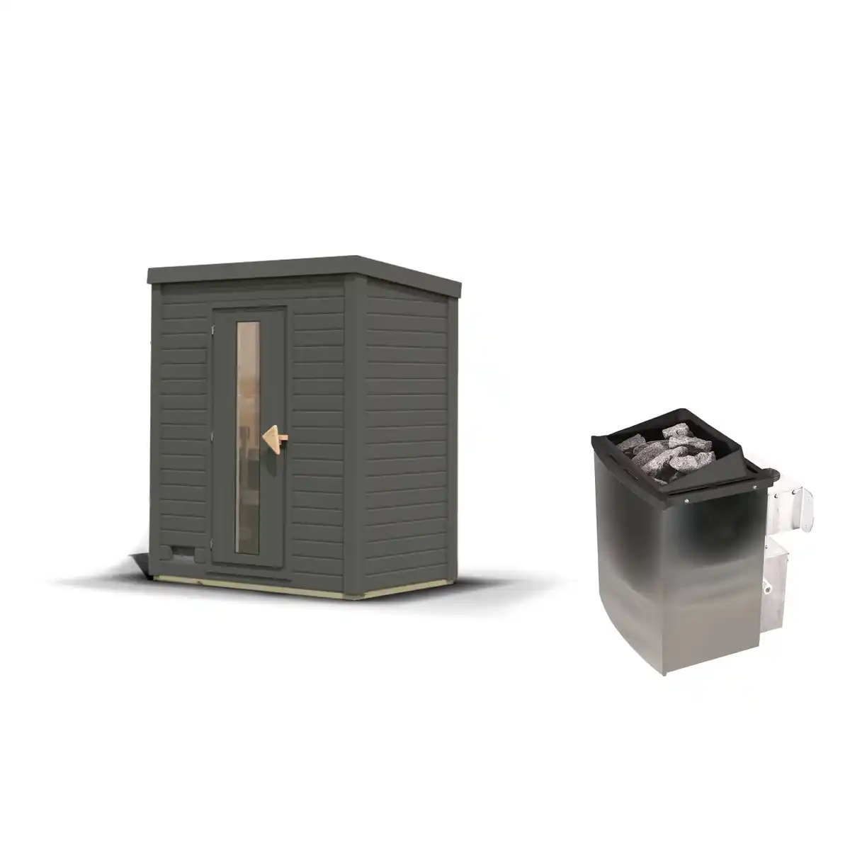 Bild 2 von KARIBU Saunahaus »Suurlaht«, BxTxH: 196 x 113 x 228 cm, 9 kW Ofen mit interne Steuerung , für 1 Person