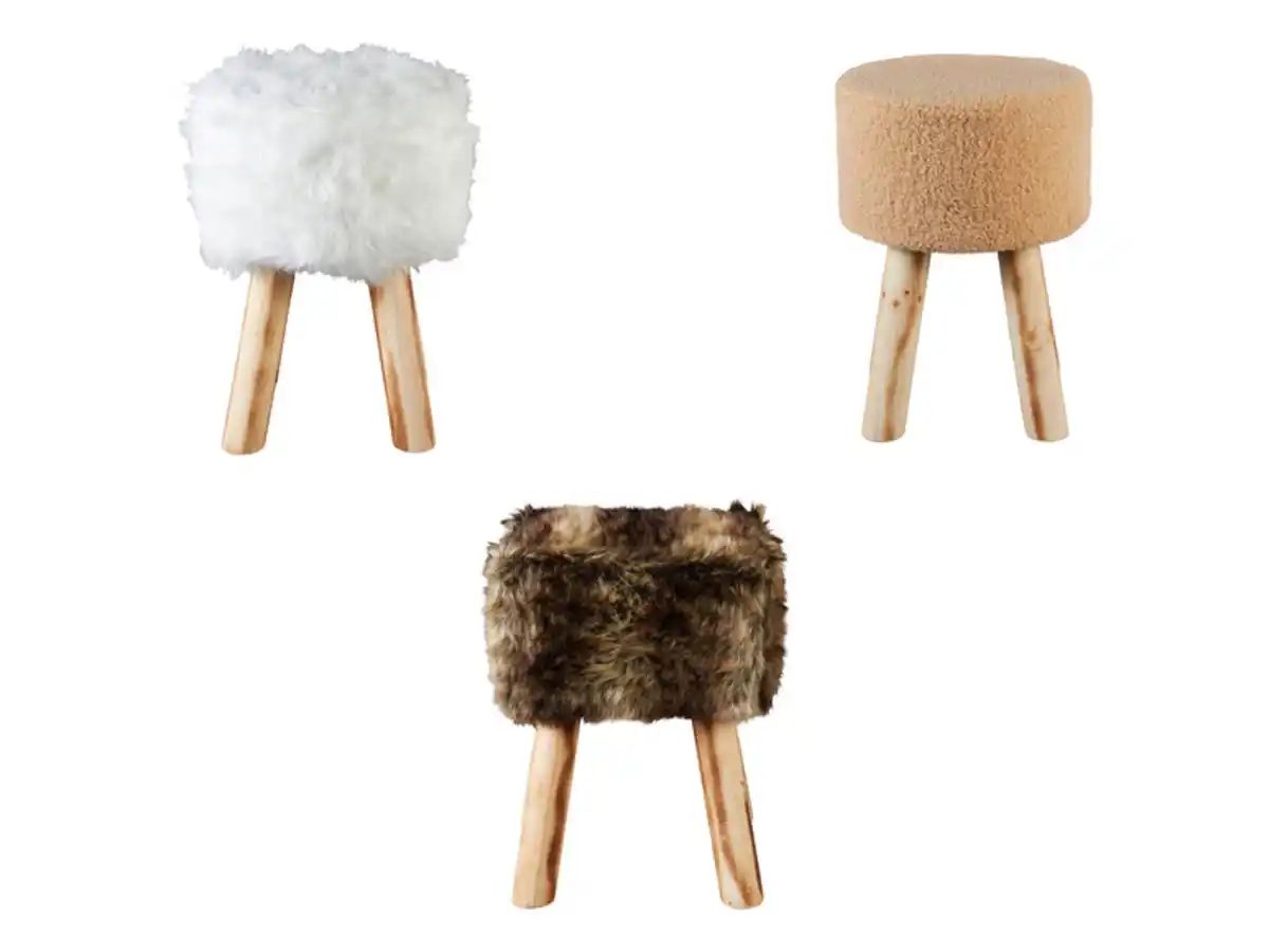 Bild 1 von LIVARNO home Fellhocker, aus Kunstfell