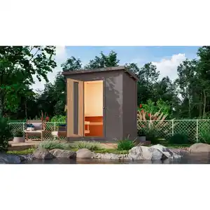 KARIBU Saunahaus »Suurlaht«, BxTxH: x 196 x 146 x 228 cm, 9 kW Ofen, für 4 Personen