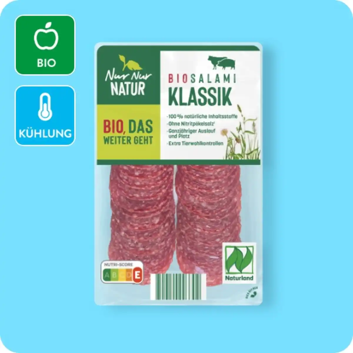 Bild 1 von NUR NUR NATUR Bio-Salami, Klassik
