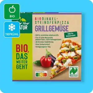 NUR NUR NATUR Bio-Dinkel-Steinofenpizza, Grillgemüse