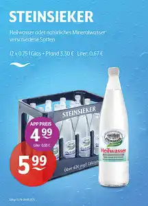 STEINSIEKER Heilwasser oder natürliches Mineralwasser verschiedene Sorten