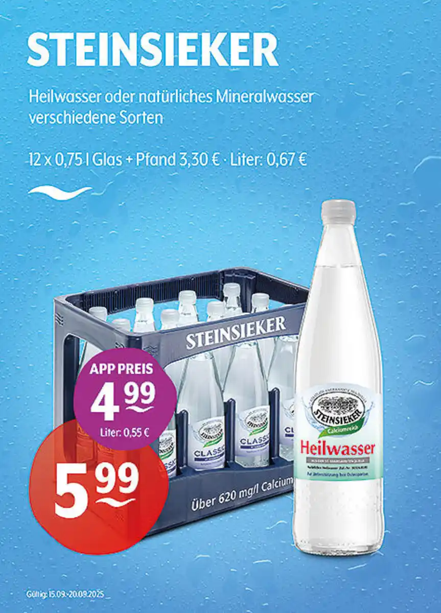 Bild 1 von STEINSIEKER Heilwasser oder natürliches Mineralwasser verschiedene Sorten