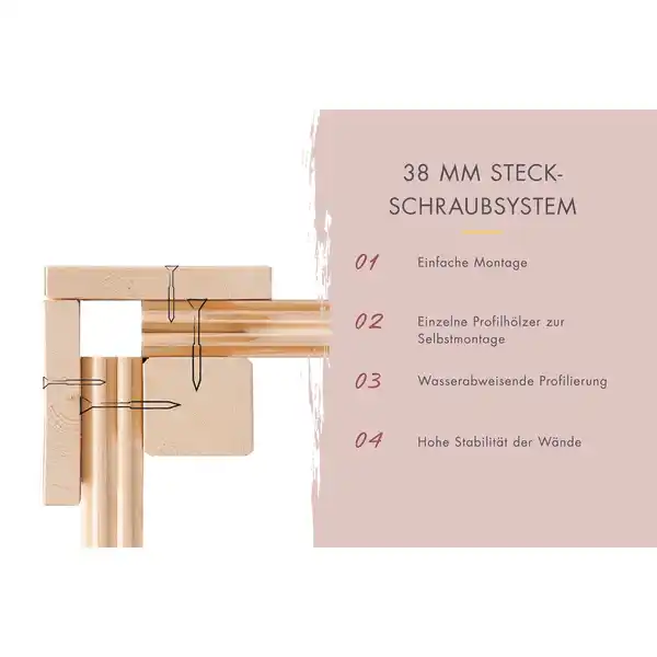 Bild 3 von KARIBU Fasssauna »Loksa«, BxTxH: 225 x 175 x 229 cm, 9 kW Ofen mit externe Steuerung, für 3 Personen