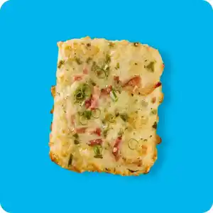 MEINE BACKWELT Pizza-Snack-Flammkuchen, Herzhaft belegt mit Käse und Speck