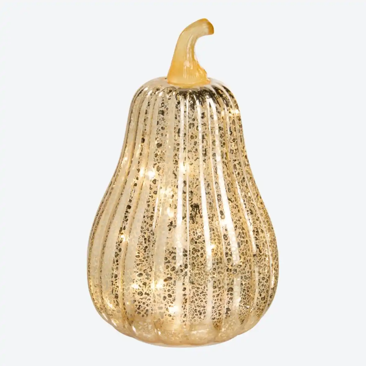 Bild 2 von LED-Glas-Kürbis in Gold-Optik, ca. 12x19cm