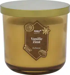RUBIN LICHT 2-Docht Duftglas Zimt mit Golddeckel