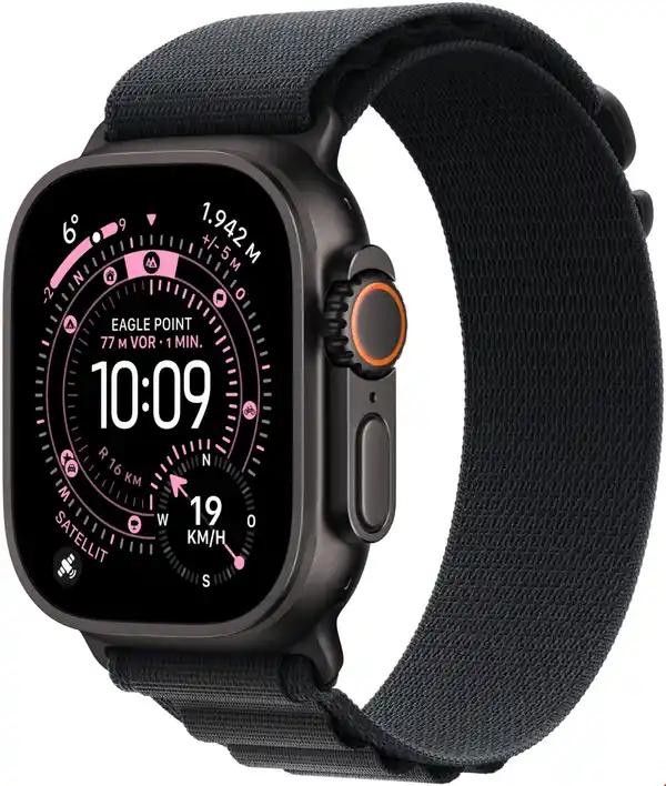 Bild 1 von Apple Watch Ultra 3 (49mm) GPS+5G Smartwatch Titan mit Alpine Loop (M) schwarz/schwarz