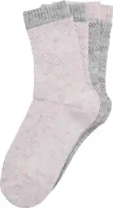 IDEENWELT Struktur-Socken hellgrau/rosa Gr. 35-38