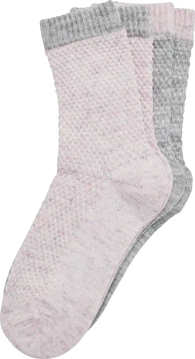 Bild 1 von IDEENWELT Struktur-Socken hellgrau/rosa Gr. 35-38