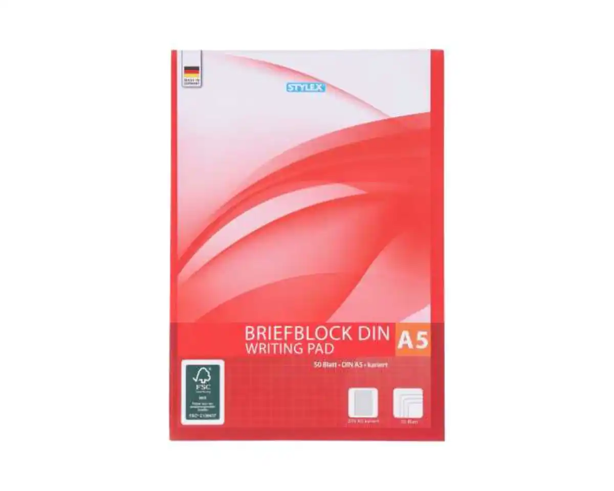 Bild 1 von STYLEX®  Briefblock DIN A5 kariert 50 Blatt