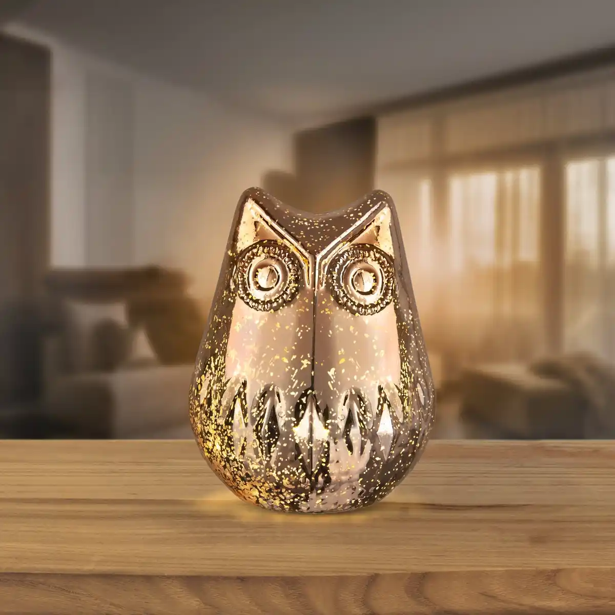 Bild 1 von LED-Glas-Eule, ca. 14x11,5x19,5cm