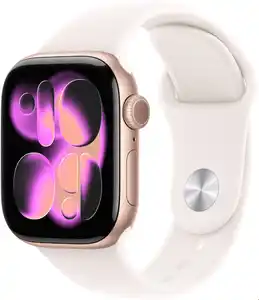 Apple Watch Series 11 (42mm) GPS Smartwatch Alu mit Sportarmband S/M roségold/blassrosa