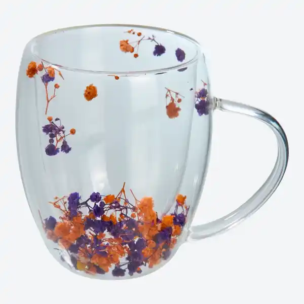 Bild 2 von Doppelwand-Glastasse mit Trockenblumen , ca. 300 ml