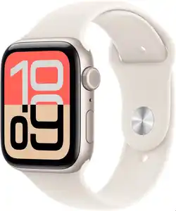 Apple Watch SE 3 (44mm) GPS+5G Smartwatch Alu mit Sportarmband S/M polarstern/polarstern