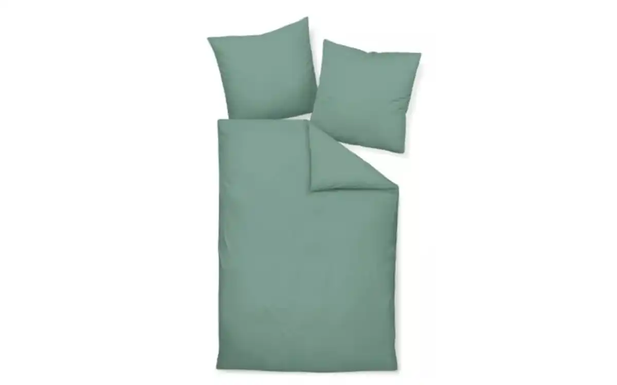 Bild 1 von Mako-Bettwäscheset, salbeigrün, 135 cm x 200 cm