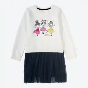 Kinder-Mädchen-Kleid mit Glitzer-Druck