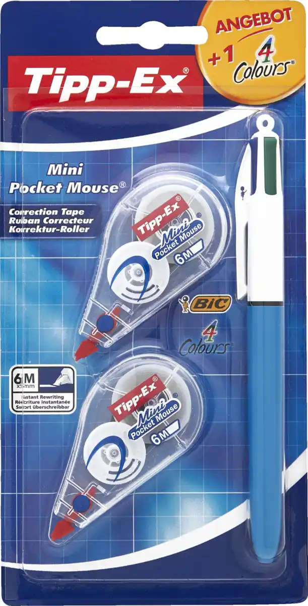 Bild 1 von BIC 2er Pack Mini Pocket Mouse + 4 Colours Kugelschreiber