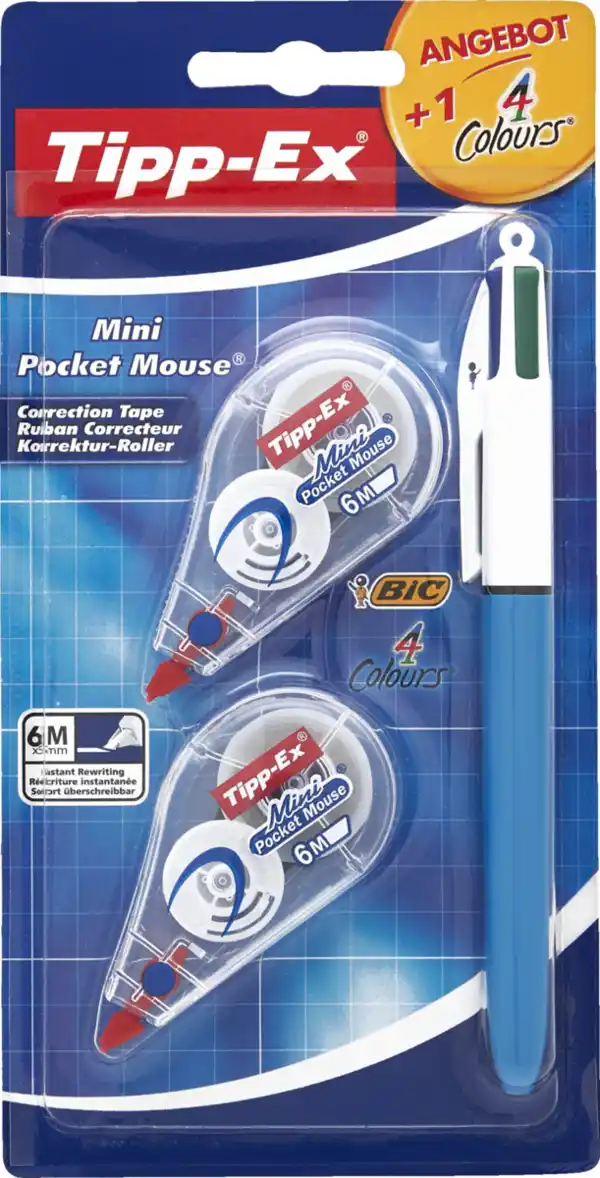Bild 1 von BIC 2er Pack Mini Pocket Mouse + 4 Colours Kugelschreiber