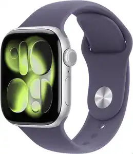 Apple Watch Series 11 (42mm) GPS Smartwatch Alu mit Sportarmband S/M silber/nebelviolett