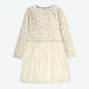 Kinder-Mädchen-Kleid mit Glitzerband