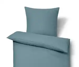 Leinen-Bettwäsche, blau, Normalgröße