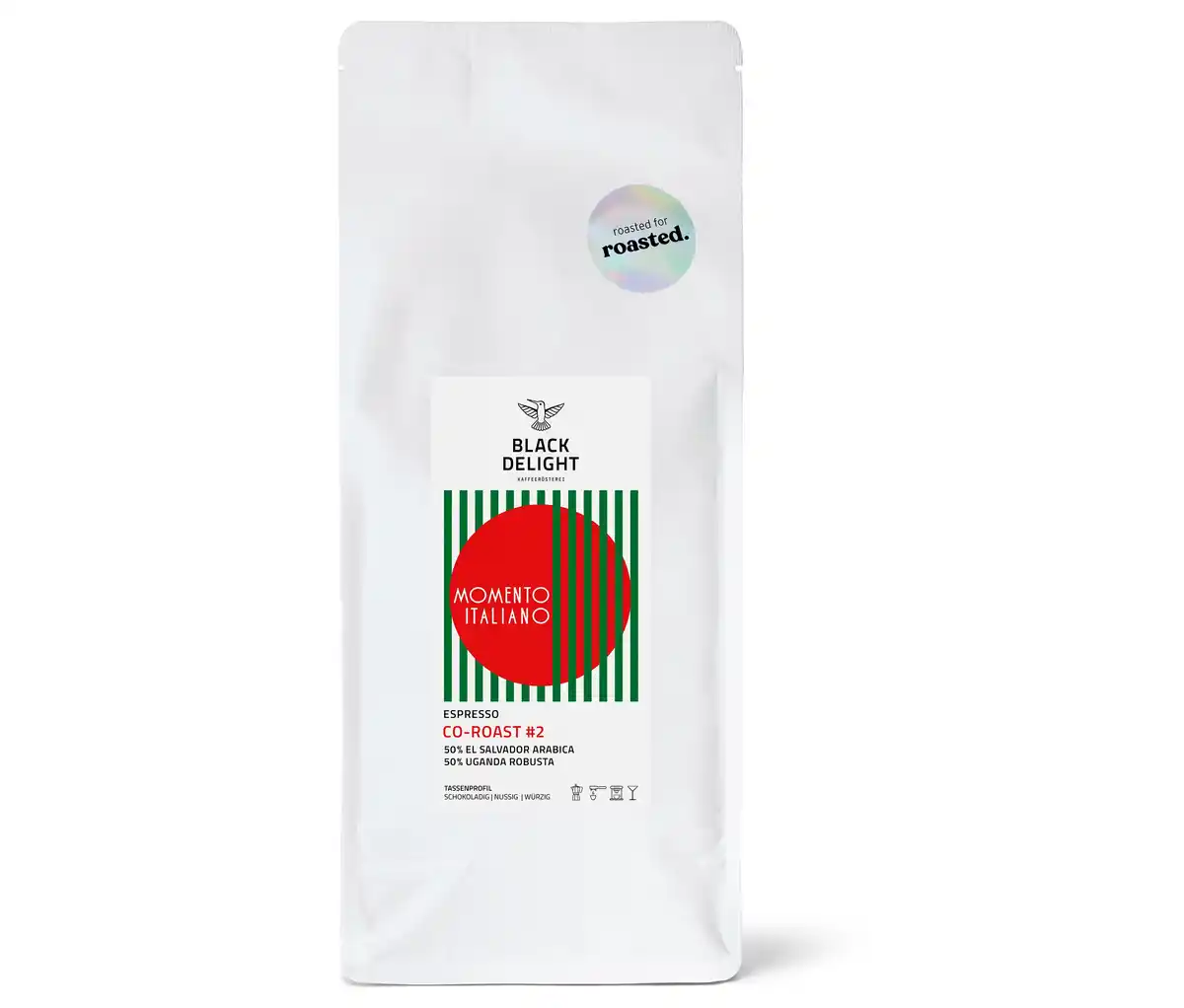 Bild 1 von Black Delight x roasted. - Momento Italiano Co-Roast #2 Espresso - 500 g Ganze Bohne