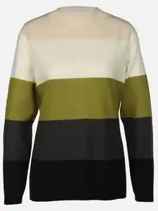 Damen Pullover "Cashmere Like" mit Streifen Grün