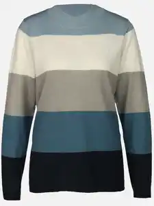 Damen Pullover "Cashmere Like" mit Streifen Blau